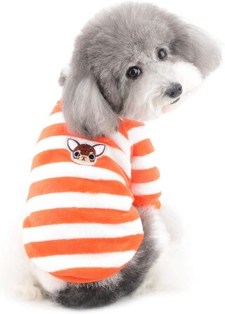 Теплий зимовий пуловер для собак ZUNEA, тепла флісова куртка для цуценят, стильний светр з принтом для чихуахуа, котів та інших собак, для дівчаток та хлопчиків, помаранчевий, розмір L