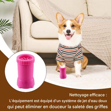 Автоматичний мийчик лап для собак - USB, для дому та прогулянок, зелений/рожевий