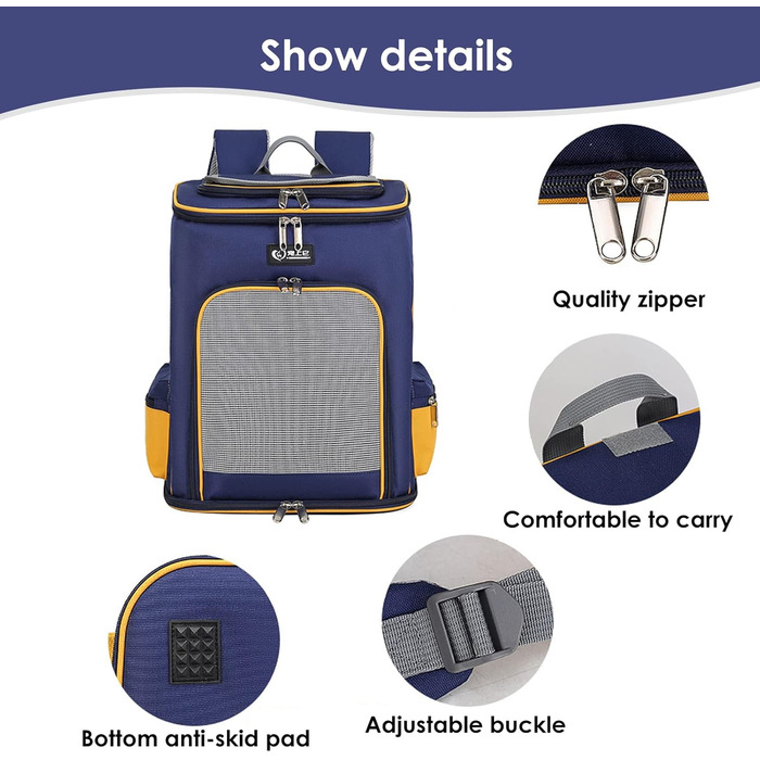 PETCUTE Рюкзак для собак і котів, дихаючий, з висувною підстилкою, прозоре вікно, складний, з запобіжним тросом, для подорожей, Малахіт-зелений + Білий (Блакитний + Білий)