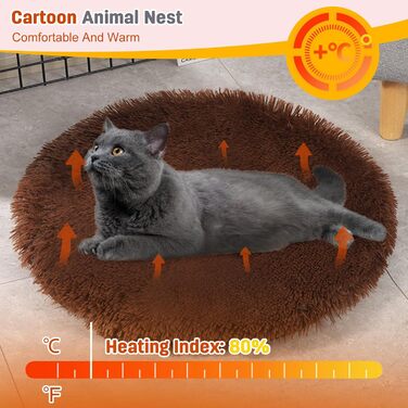 PETCUTE Лежанка для собак, м'яка та тепла, великі породи, велика (40x40 см, темно-коричневий)