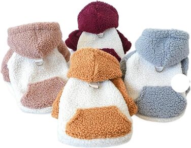 Світшот для собак з капюшоном та пряжкою Berber Fleece, теплий зимовий світшот для маленьких собак, для Yorkie, Spitz, дрібних порід (Кофе, розмір XL, підходить для ваги 6-7.5 кг)