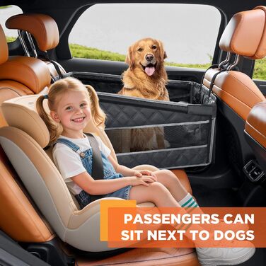 Автокрісло для собак Gimars – стабільне, водонепроникне, для великих та середніх порід, з безпечними ременями та сітчастими віконцями