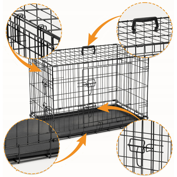 Металева клітка-переноска для собак GLOBANI, 90x60x67 см