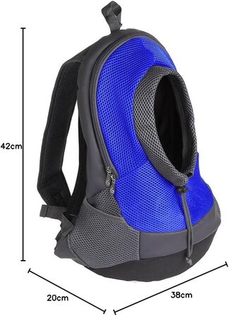 Рюкзак-переноска для собак та котів NHSUNRAY: дихаючий, зручний, з регулюванням та світловідбиваючими смугами (Блакитний)