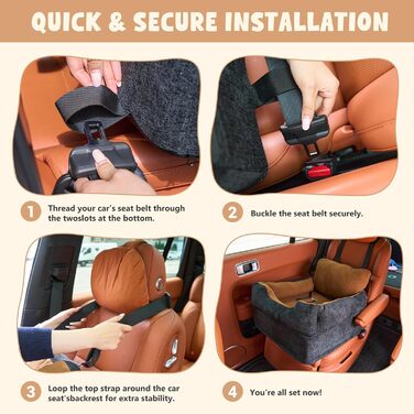 Автокрісло для собак Avont, до 14 кг, чорне, 50x50x40 см