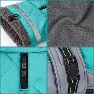 Тепла водонепроникна жилетка для собак з коміром, м'яка та зручна, зелена, розмір M