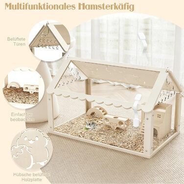 Клітка для хом'яків та дрібних тварин Acryl Hamster Käfig 60x30x40 см з драбинкою, тунелем та міні-будиночком