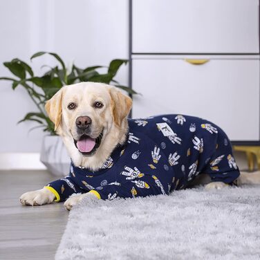 Піжама для собак Miaododo великих порід з бавовни, принт 