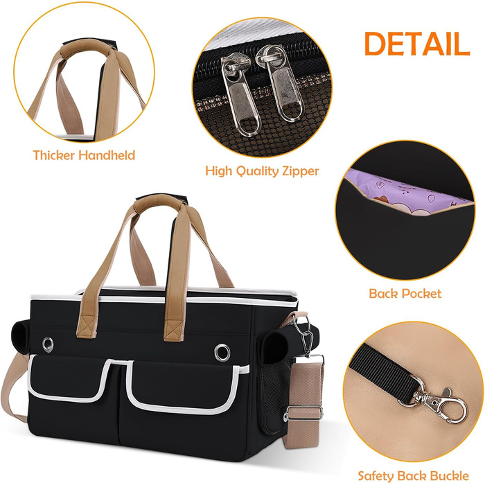 Транспортна переноска для котів та собак ALLSOPETS, складана, чорна