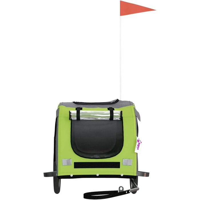 Причіп для велосипеда з собакою, зелений та сірий, Oxford-тканина та метал