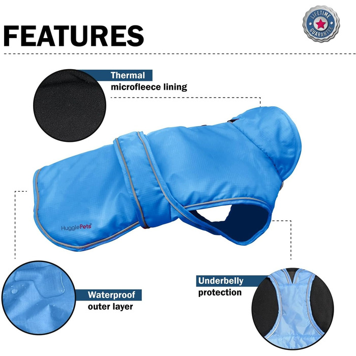 Теплий водонепроникний зимовий одяг для собак Hugglepets Arctic Armour, XS, 30 см, помаранчевий