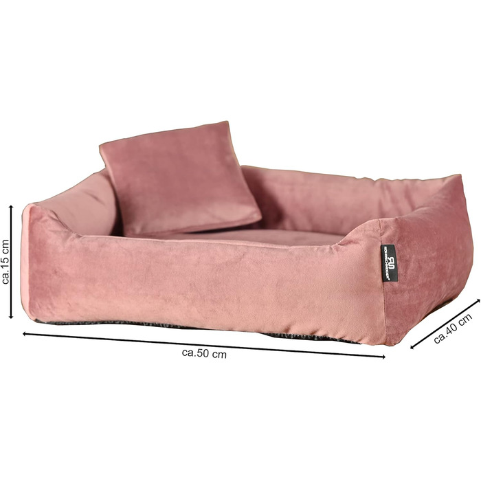 М'яке та миється собаче ліжко - диванчик для маленьких собак Rohrschneider, Рожевий, з набором пакетів для збору відходів, Рожевий