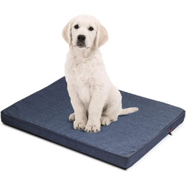 Матрац для собак | 100 x 75 x 6 см | Собаче ліжко, подушка, матрац для великих та маленьких собак | Codura, зручний, стильний, можна прати | Колір: блакитний