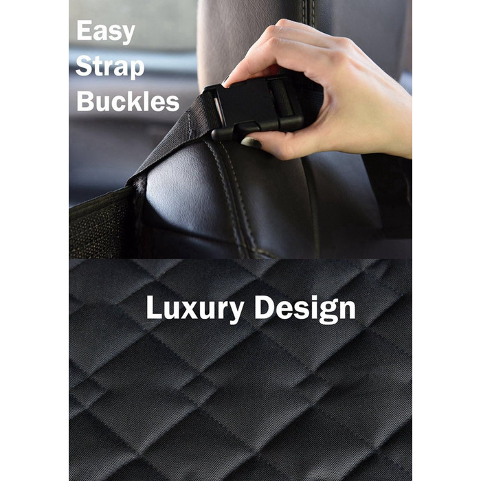 Чохол на сидіння для собак XL, чорний - універсальний, нековзний, водовідштовхуючий, для автомобілів, SUV, пікапів, Jeep, Vans