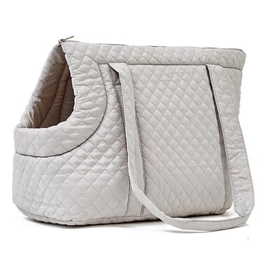 Сумка-переноска для собак та котів, сіра, 44 x 30 x 30 см, легка, для подорожей, з металевим застібкою