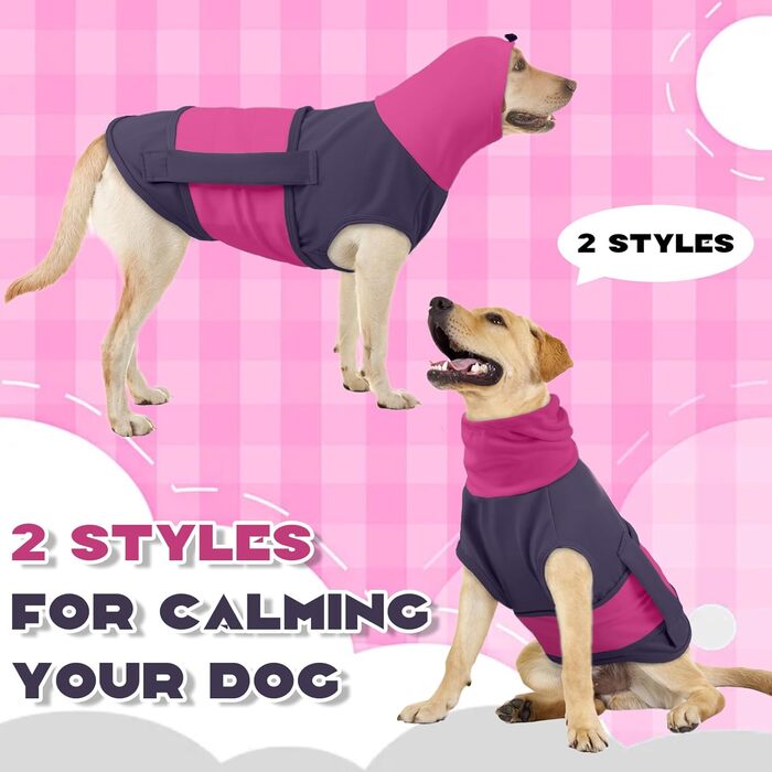 Теплий жилет для собак від страху феєрверків з високим коміром, захист вух, для маленьких собак, жилет-пуловер, колір фіолетовий (XS)