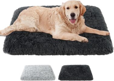 М'яке ліжко для собак та котів Aomig: квадратне, плюшеве, 75x50x8 см, сірий колір