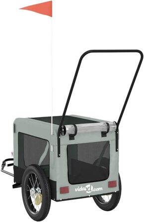 Причіп для велосипеда Gecheer для собак, чорний, з оксфордської тканини та металу, вантажний, транспортний, 93934, зелений (135 x 68.5 x 73.5 см, сірий)