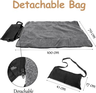 Водонепроникний килимок для собак та котів 100x70 см (Чорний) - М'який, зносостійкий, для подорожей, миється