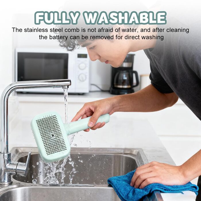 Іоно-щітка для шерсті тварин Pet Ionbrush - для собак, котів, глянсове волосся, проти ковтунів, зелена