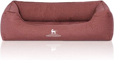 Ортопедичне водонепроникне собаче ліжко Knuffelwuff Malou з велюру, ручної роботи, XL 105 x 75 см, червоне. Знімний, пральний чохол. Підходить для великих, середніх та маленьких собак. Розміри: 105 x 75 x 25 см