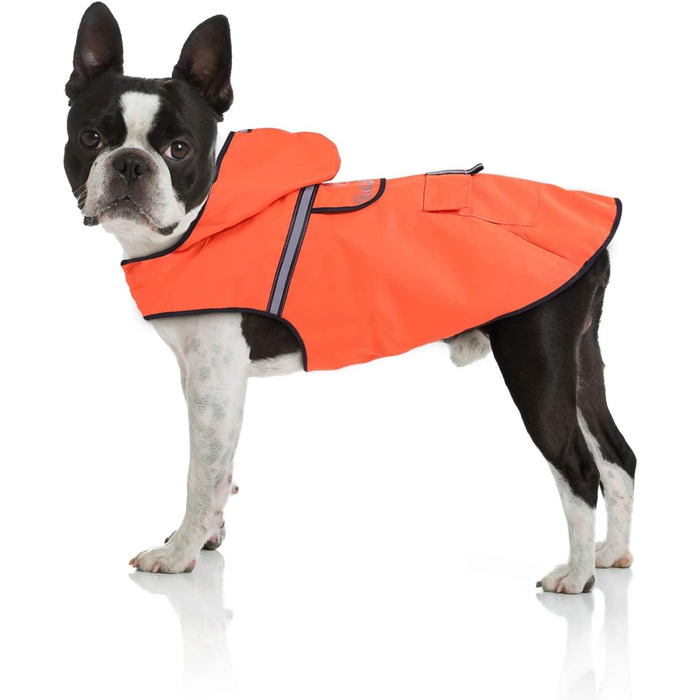 Дощовик для собак Bella & Balu - водонепроникний дощовик з капюшоном та світловідбиваючими елементами (S, Оранжевий)