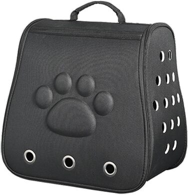 Чорна переносна сумка-переноска для котів та собак, зручна для подорожей | Переноска для тварин з вентиляцією