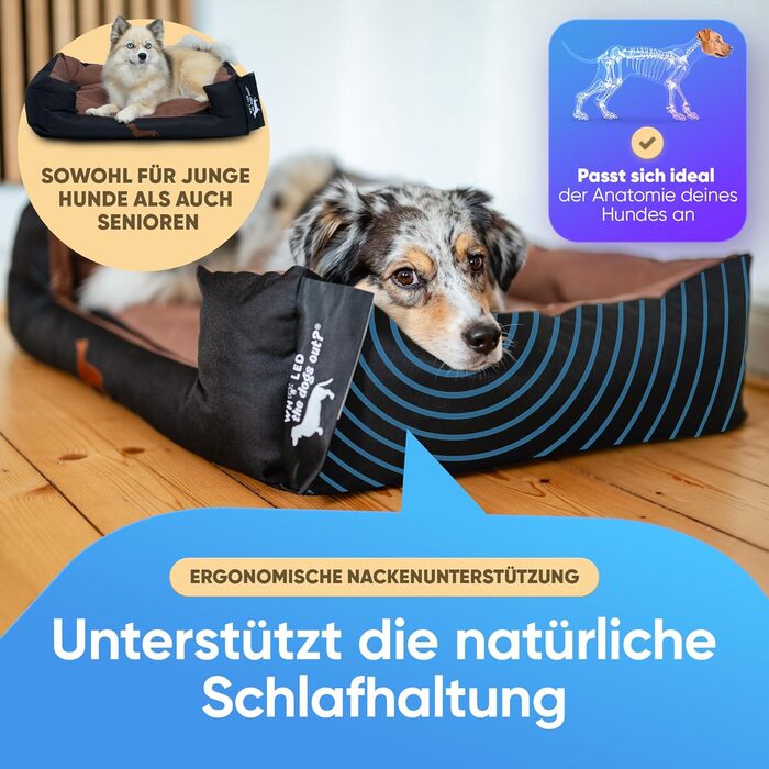 Ліжко для собак: міцне та зручне, підходить для великих та маленьких собак, цуценят та літніх тварин. Зручне собаче ліжко, кошик для собак, різні кольори (L, онікс)