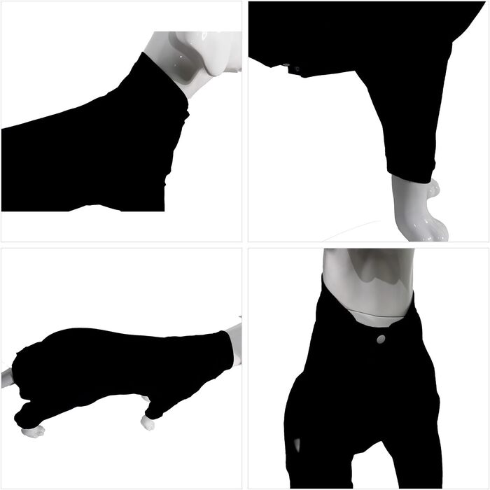 Комбінезон для собак Lovelonglong з чистої бавовни, 4 лапи, для великих та середніх собак, розмір XXL, зелений (XXL (середня собака ~27 кг), чорний)