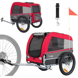 Причеп для собак Tiggo VS Pets M - велосипедний причеп для собак, 80201 (червоний)
