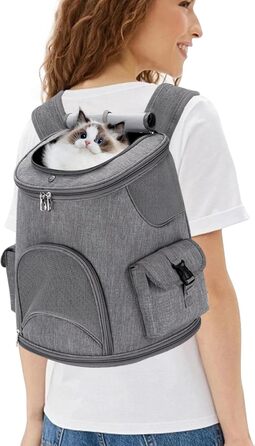 PETCUTE Рюкзак-переноска для собак і котів, сірий, до 6 кг