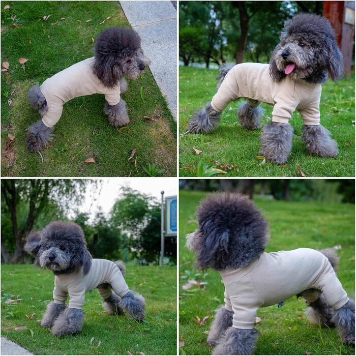 Піжама для собак Lovelonglong, бавовна, теплий боді для всіх сезонів, розмір L (3XL для великих собак), бежевий