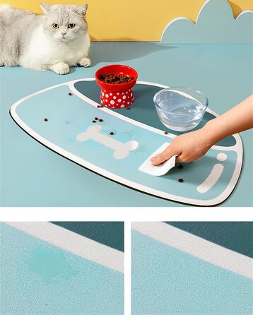 Нековзна килимок для годування собак GIBZ: водонепроникний, великий розмір 40x60 см, зелений