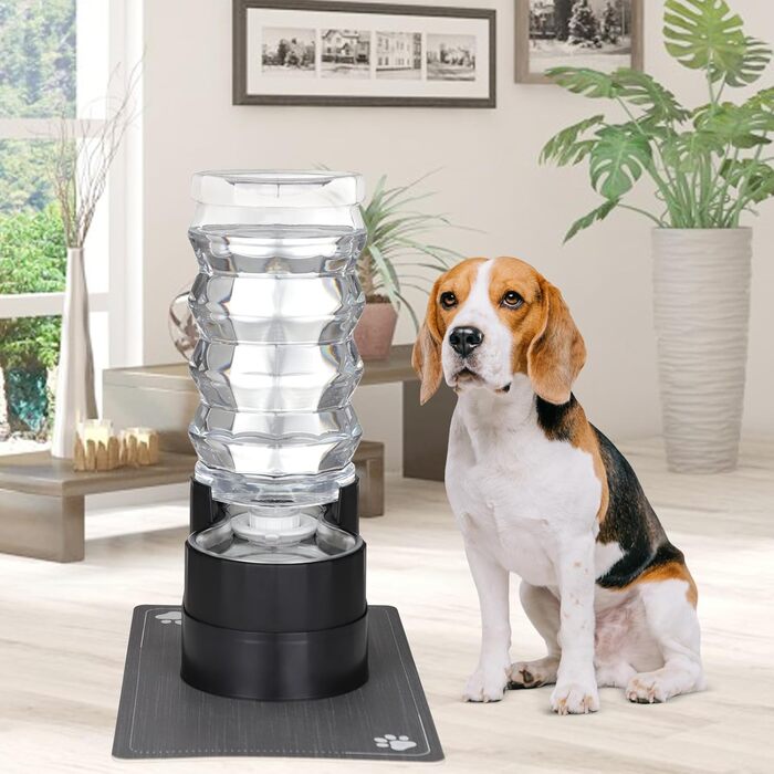 Автоматичний поїльник для тварин Sfozstra, нержавіюча сталь, водонепроникний піддон, підвищений край, для котів та собак (з залізом, 9л)