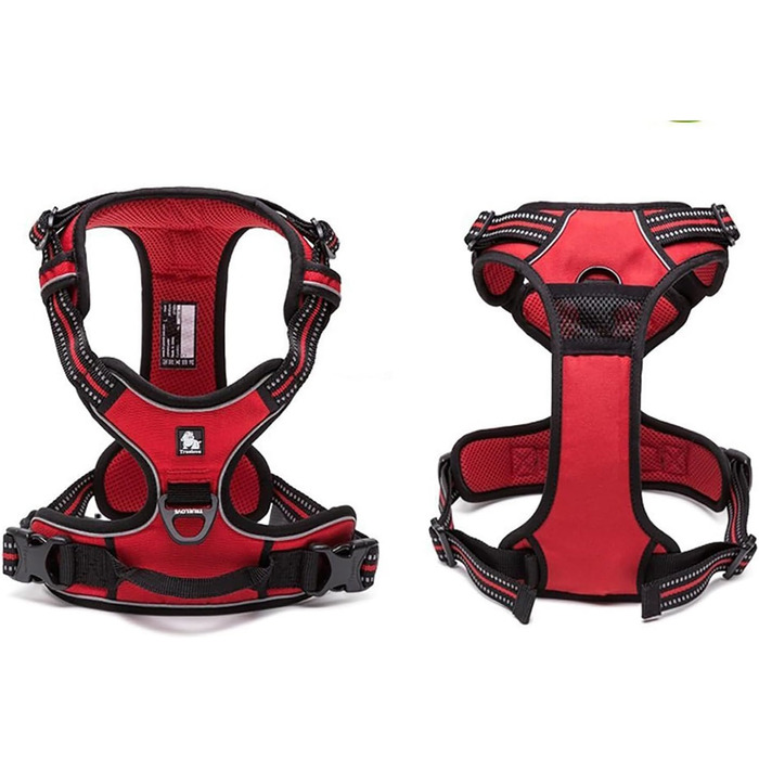 Шлейка для собак Truelove TLH5651, червона, запобігає тягні, світловідбиваючі шви для безпеки вночі, для активного відпочинку