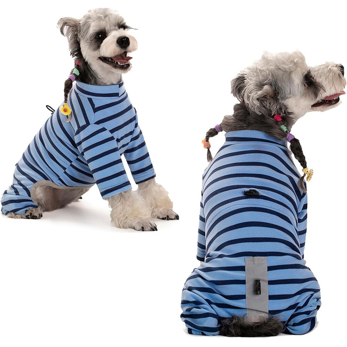 Зимовий теплий пуховик для собак, бавовна, смугастий, регульований, світловідбиваючий, для малих та великих собак, сірий, розмір M, білий (Small, Чорний)