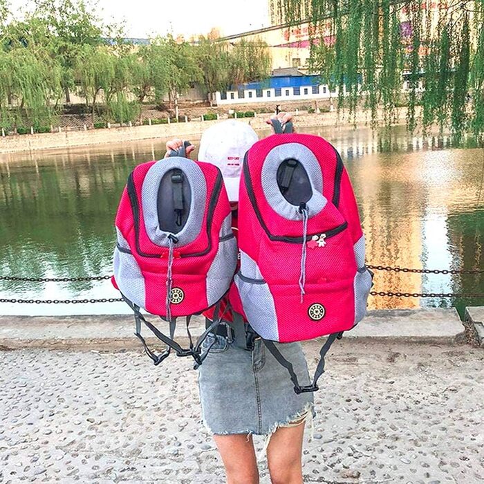 Рюкзак-переноска для собак та котів Ahagut, чорний, S, з регульованими ременями, для подорожей та прогулянок