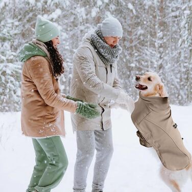 Водонепроникний теплий зимовий одяг для собак PETCUTE: куртка-жилет з отвором для шлейки, XXL, коричнева