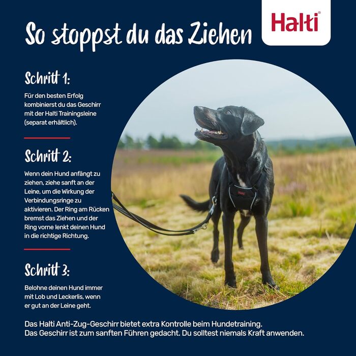 Нашийник HALTI No Pull для собак - запобігає потягування, м'який, світловідбиваючий, регульований (Dunkelorange, M)