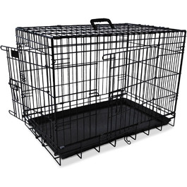 Складаний металевий транспортний бокс для собак Nobby 78x48x54 см, чорний