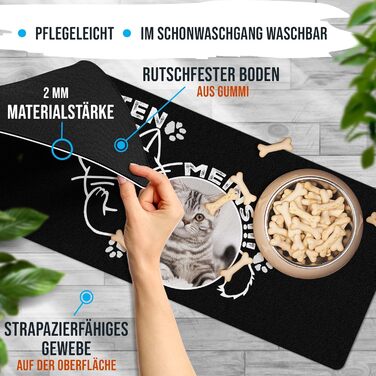 Підкладка під годівницю для котів з фотографією - 