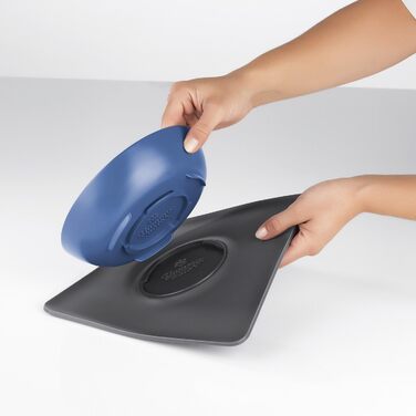 Yummynator килимок з мисками для тварин, антиковзаюча, BPA free, сірий/блакитний, 850 мл, 1 шт.