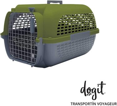 Транспортна переноска Dogit Catit Voyaguer для домашніх тварин, розмір L, 61x41x37 см, сіро-хаки, пластикова
