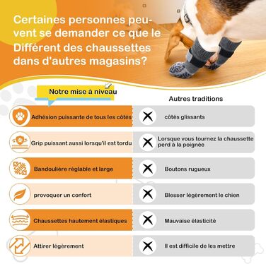 Шкарпетки для собак з неслизькою підошвою та регульованим кріпленням (Сірий, L)