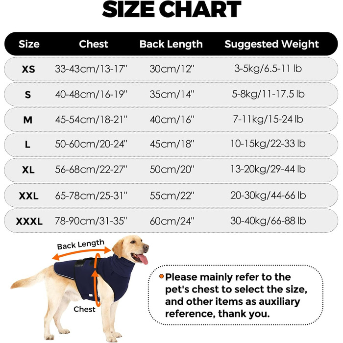 Заспокійливий жилет для собак Heywean з капюшоном та захистом вух, антистресовий, для собак з тривожністю, XL, темно-синій
