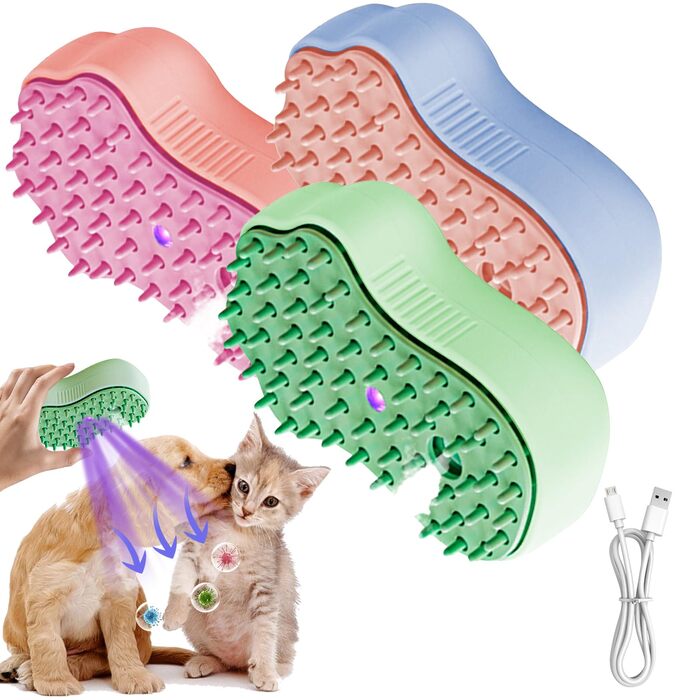 Щітка для котів та собак з водою, самоочисна, для короткої та довгої шерсті, видаляє шерсть, масаж, догляд (рожева, блакитна, зелена)