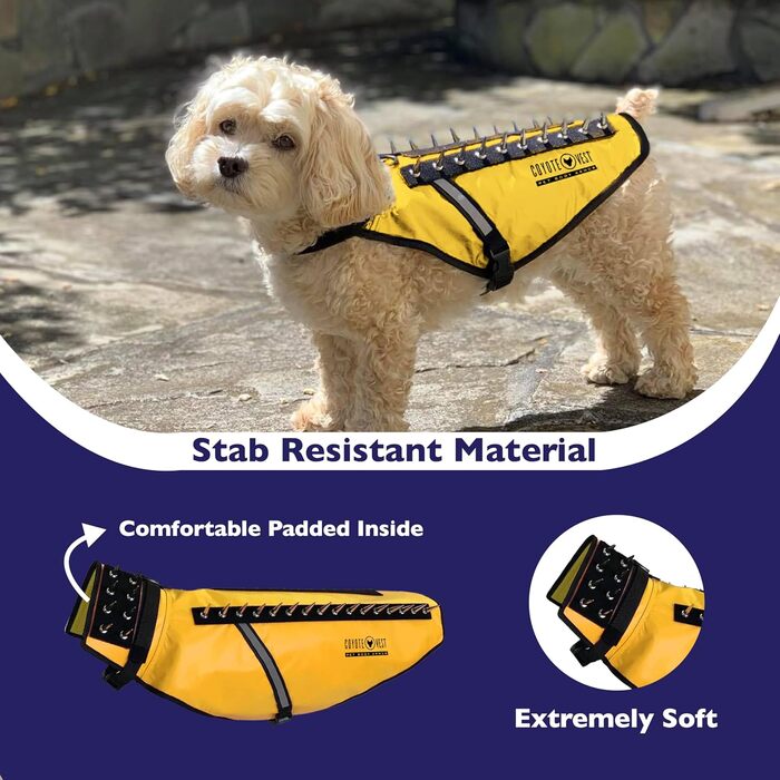 CoyoteVest захисний жилет-шлея для собак з шипами, від хижаків, відображаючий, розмір S, королівський синій, зроблено в США