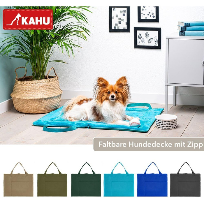 Складаний килимок для собак KAHU® (60x80 см) • Переносний килимок для собак • Килимок для собак у подорожах • Килимок-ліжко для собак • Килимок для собак, що можна прати • Колір: бірюзовий