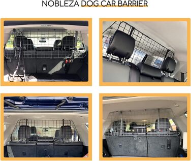 Автозахист для собак Nobleza: сталева перегородка-бар'єр у машину, 96-145x30 см