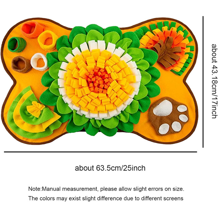 Килимок для собак, 63,5 x 43,2 см, великий, миючий, з дзвоником, антиковзкий, для інтелектуальних ігор, іграшка-головоломка для собак